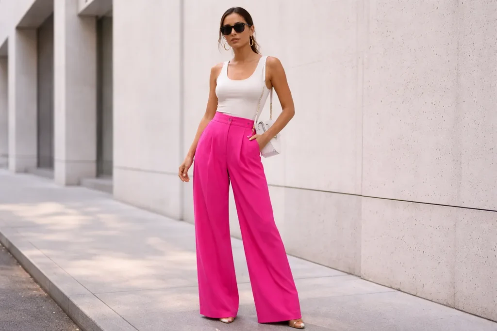 Vibrant Wide-Leg Trousers